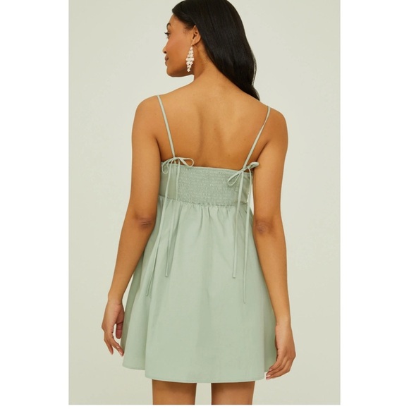Altar’d State Marsha Pleated Mini Dress Mint Green Size L - Picture 3 of 15